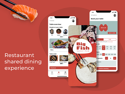 Restaurant shared dining experience app design dining experience food restaurant shared sharing ui ux