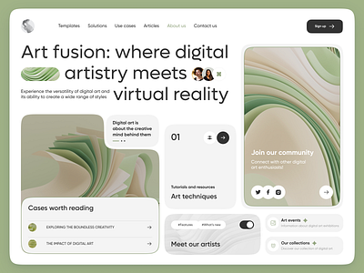 Digital art website art concept design digital digital art figma landing modern ui ux web