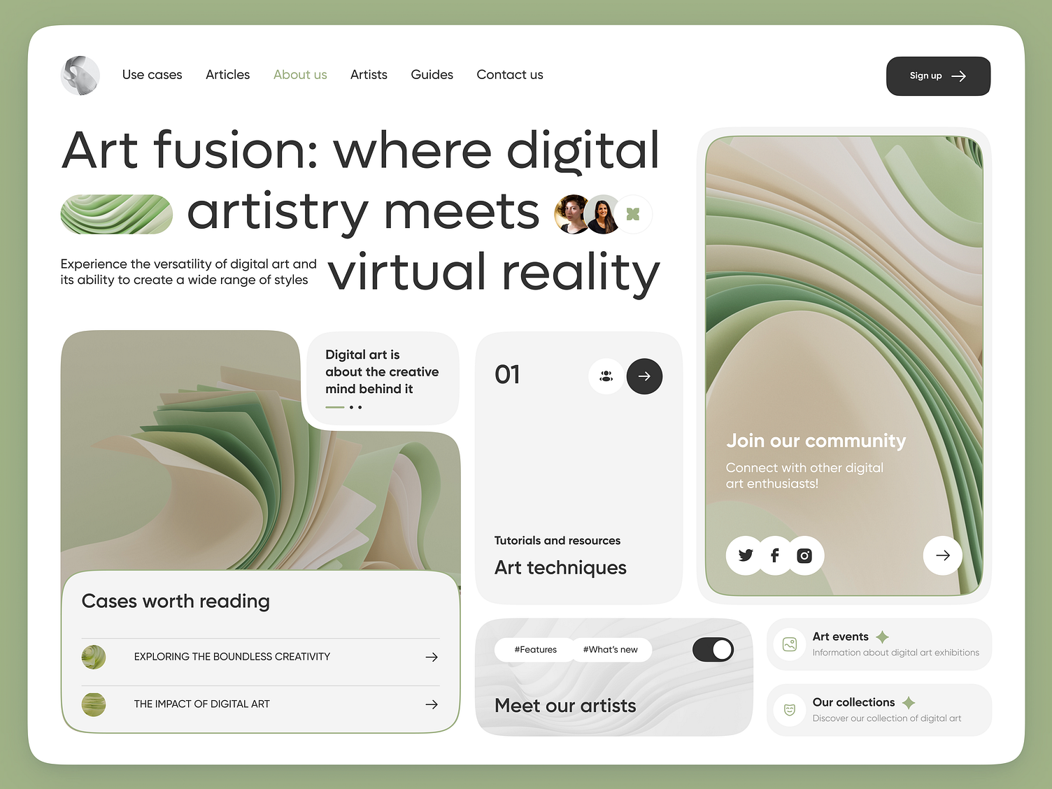 Digital art website by Lilit Grigoryan on Dribbble