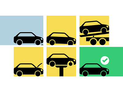 Another Day in the Life of Car. Iconset accident auto car carplay coherent emergency garage graphic design icon iconset insurance lift repair tow truck ui