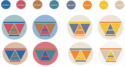 Created multiple logos based on two different color palette branding design icon logo ui ux