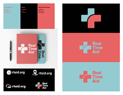Real Time Aid - Logo and Brand Identity Design aid black blue branding charity design foundation graphic design illustration logo minimal organization red time trust typography vector