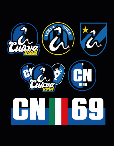 Logos for the Curva Nord Inter curva nord inter design forza inter illustration inter inter milan italia logos nerazzurri ultras