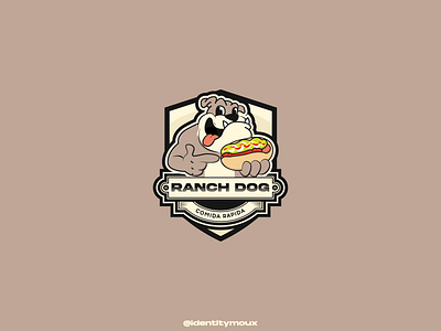 RANCHDOG Logo brand branding bulldog design dog graphic design hotdog illustration logo logofolio vector