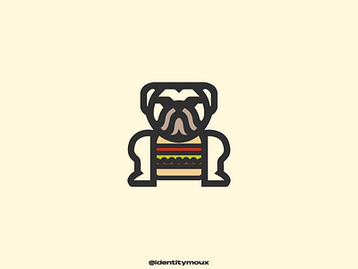 BULLDOG BURGER Logo brand branding bulldog bullger burger burgerlogo design doglogo graphic design illustration logo logofolio vector