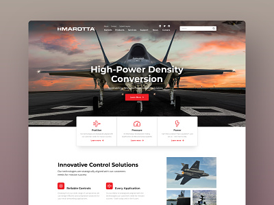 Marotta - Landing Page aero defense aerospace graphic design landing page mobile ui mobile web plane ui ui design ux design web design