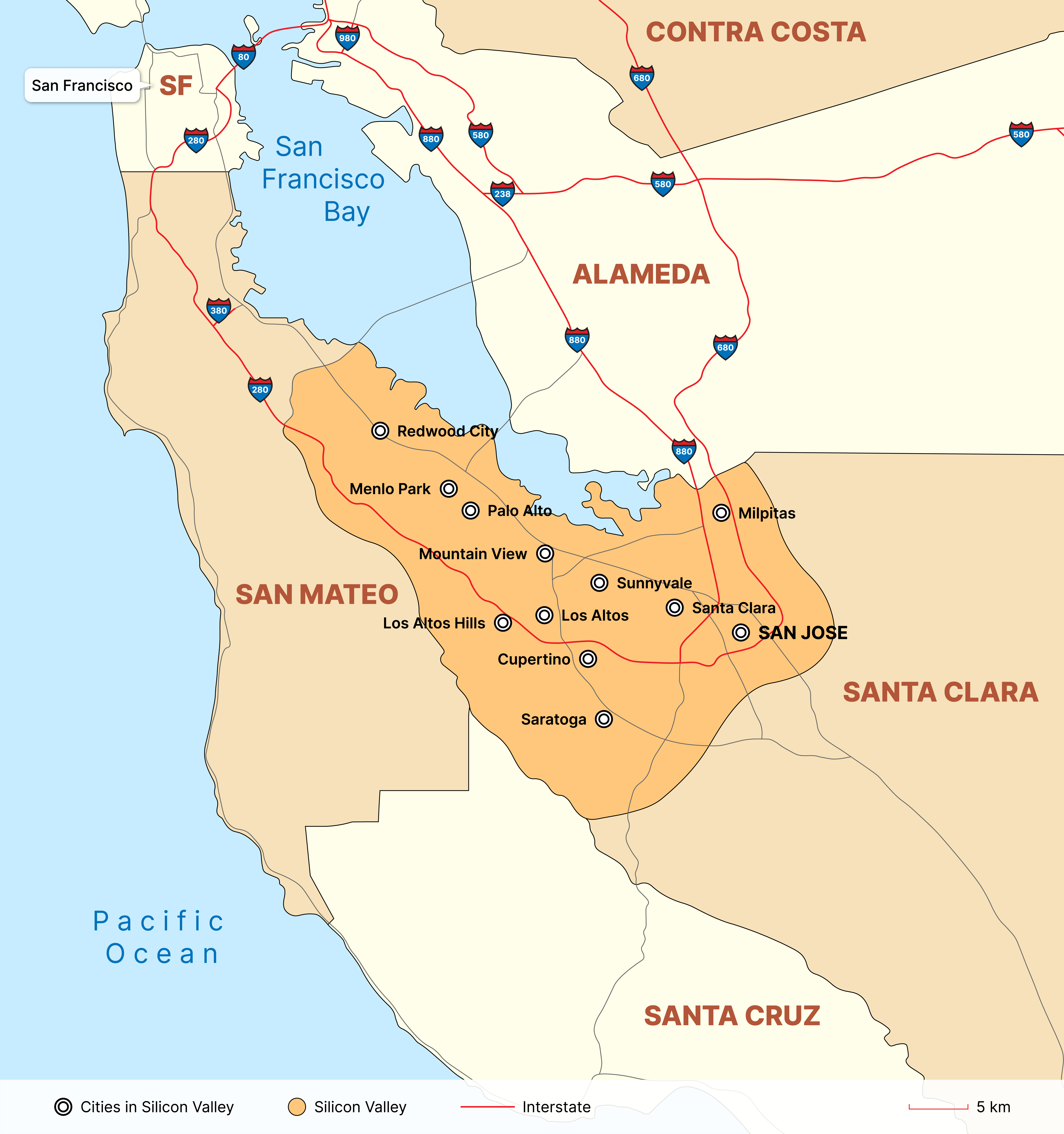 Map Of Tech Cities In Silicon Valley Infographic By Ismail Houman On   Original D55fb73f143cf5765e601270a586bfed 