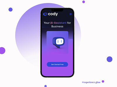 Cody - AI for Your Business accessibility design ai assistant api app redesign artificial intelligence app business design assistant chatbot ai code ai cody ai cody machine learning experience glow hierarchy high fidelity information architecture interaction designer logo design mobile app design mobile design ui ux design
