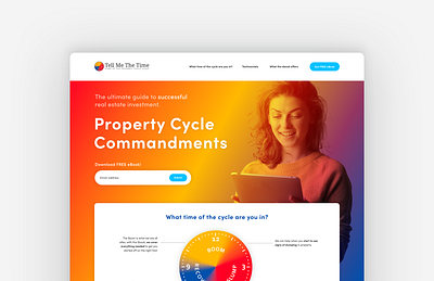 Tell me the time branding client art colorful colorful design design digital design ebook ebook sign up email email sign up graphic design landing page typography ui ux web site