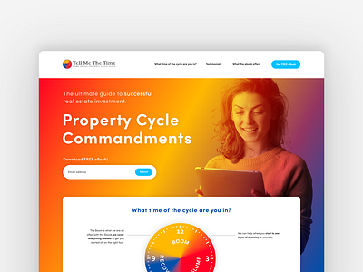 Tell me the time branding client art colorful colorful design design digital design ebook ebook sign up email email sign up graphic design landing page typography ui ux web site