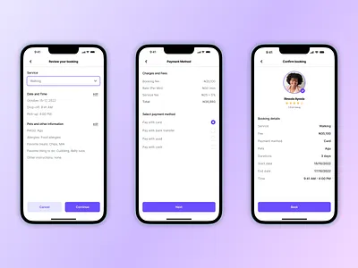 Peti App - Booking Process design mobile design product design ui visual design