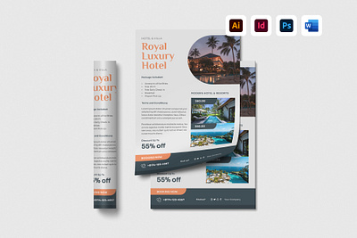 Villa Hotel Resorts Flyer Template branding business flyer conference flyer design flyer design flyer template graphic design resorts flyer resorts flyer template villa flyer template