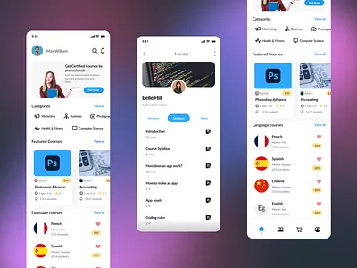 E-Learning App UI/UX app ui e learning app graphic design ui uiux