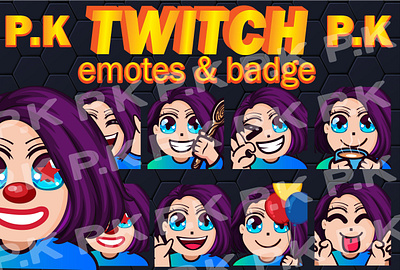 twitch girls emotes & sub badge bit badge chibi emotes custom emotes emotes sub badge twitch girls emotes