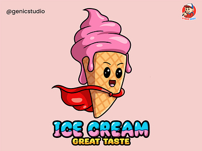 Draw custom cartoon character design and mascot logo – Ice Cream genicstudio