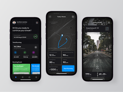 RunKeeper - Running Tracker Mobile App design fitness health location maps mobile mobile app mobile design real time route runner running running app ui ui design uiux