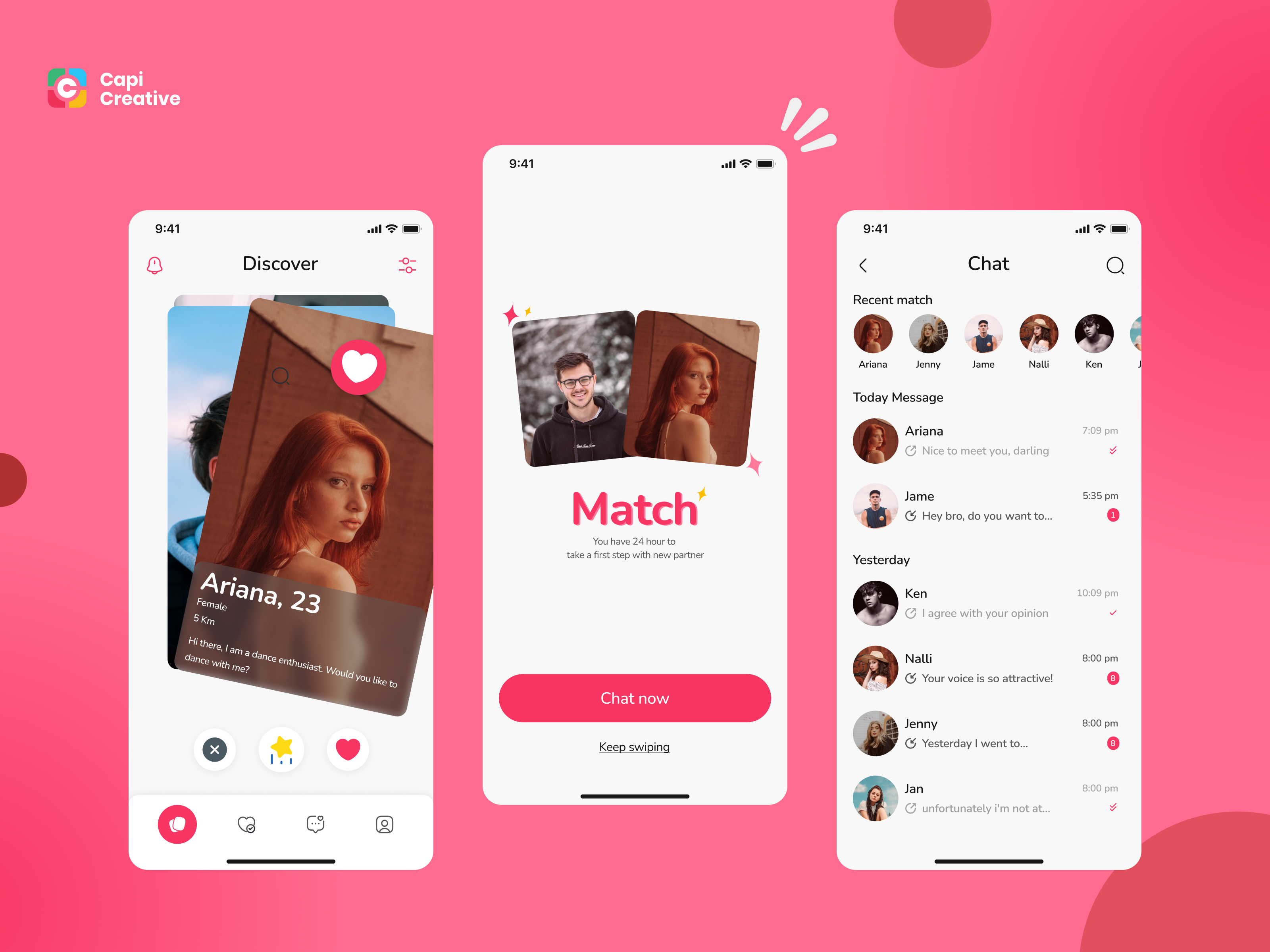 Example of Dating Mobile App UI/UX Design