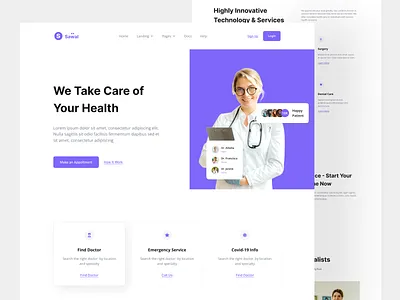 Sawal - Medical Page care clinic diagnosing diagnostic doctor health health care healthcare home page hospital lab landing page medical medical care medicine therapist therapy ui web design webdesign