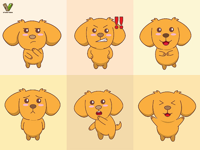 I will animate cute animal gif animation - Dog Expression cartoon animal gif dog animation