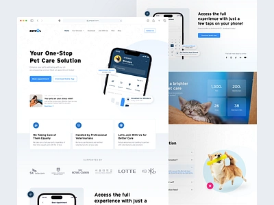 🐾 Petpal • Pet Care Landing Page animal app appointment booking design download landing page landing page design pet pet care pet care app pet shop solution ui ux vet veterinary web design website website design