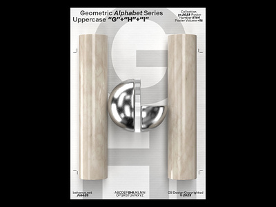 CB Design PC-164 3d 3dart 3dposter abstract alphabet c4d cinema4d composition geometric layout poster redshift shapes typography