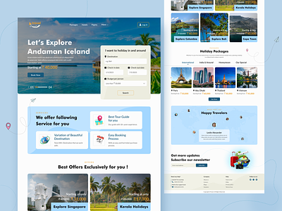 Travel Agency - Landing Page beach book package design europe holiday home page landingpage tourism travel travel agency travel website travelagentweb ui ui design uidesign ux web design web development web page website design