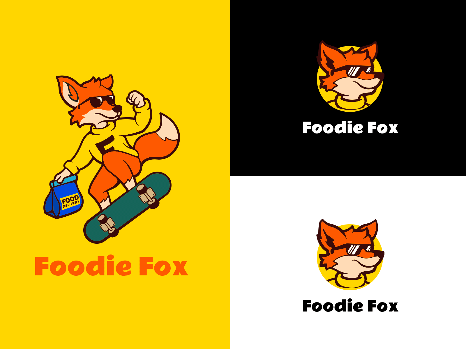 Food delivery logo design - Foodie Fox character logo creative logo food delivery logo foodie logo fox character fox logo design logo logo animation logo design logo gif logo sketch mascot logo online food logo