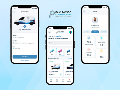 Pacific Leasing - Vehicle Leasing Mobile App app design automobile automotive booking car app car booking car rent car rental car ride ecommerce mobile app modern website motor rent rental app transport uiuxdesign vehicle web design webdesign