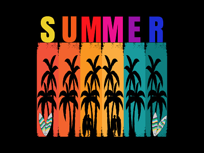 Summer Paradise Time Typography T-shirt Design design graphic design graphics design graphics t shirt design illustration summer design t shirt t shirt design tree vector typography typography t shirt design