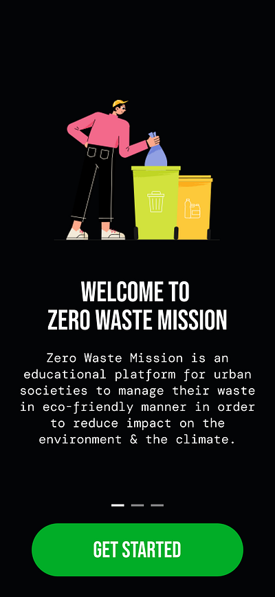 Zero Waste Mission - Sustainability Awareness Mobile App app concept design mobile sustainbility ui zero waste