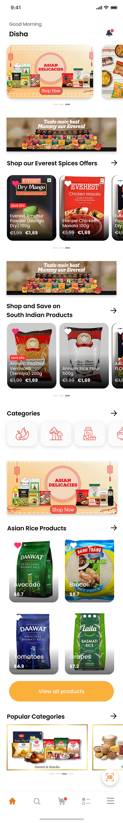 GFH - Mobile App Redesign app delivery design ecommerce food groceries ui