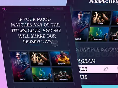 Video Moodboard Landing Page dance design disco gradient hip hop landing page moodboard music rock ui ux website