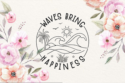 Waves Bring Happiness ( Summer T-shirt ) cool summer t shirt designs funny summer t shirts summer beach t shirts summer t shirt summer time summer vacation t shirts surfing waves waves bring happiness