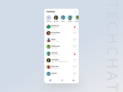 Techchat Messenger app UI branding dribbble graphic design message messenger minimal modern notification ui uiux
