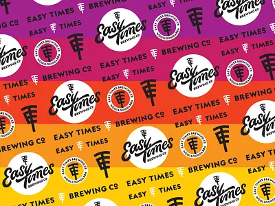 Easy Times Brewing Co. branding design emblem illustration lettering logo logo design logotype matt vergotis monogram sunset verg
