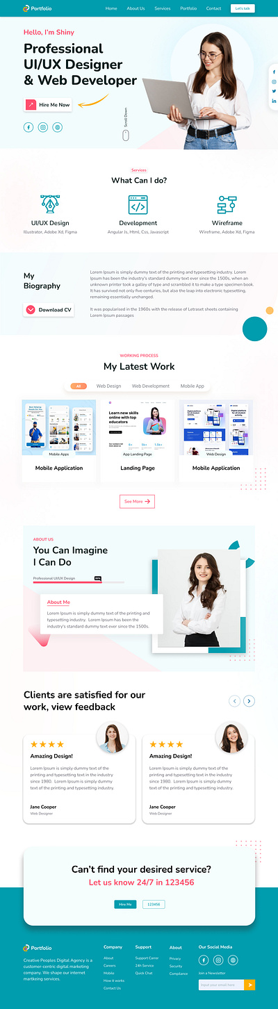 Portfolio creative website graphic design landing page portfolio portfolio layout ui ui design uiux ux design website
