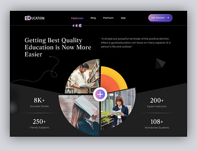 Educational Platform best design clen course design education eye cathing header hero hero section learn lesson main section minimal modern ui design online course ui uiux uiux design ux website