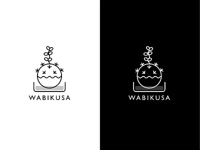 WABIKUSA aquascape art branding creative illustration japanese logo minimalist modern nature plant simple vector wabikusa