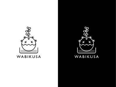WABIKUSA aquascape art branding creative illustration japanese logo minimalist modern nature plant simple vector wabikusa