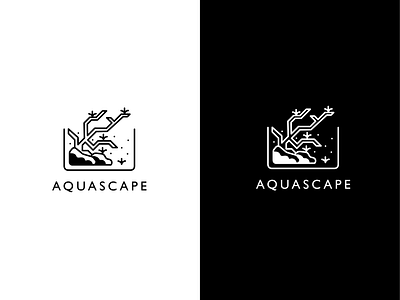 AQUASCAPE aquascape branding creative design hobby illustration landscape letter logo modern nature plant