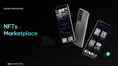 NFT Marketplace Mobile app blockhain dark dark design design figma marketplace nft portofolio ui ux