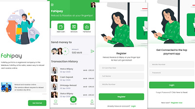 Fahipay - App UI Design branding design illustration product design ui ux