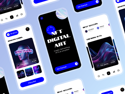 NFT Platform App 3d animation app appdesign branding design graphic design illustration logo motion graphics nft ui ux vector