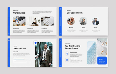 Ocean - Business Pitch Deck Presentation Template ai branding design graphic design illustration logo player powerpoint presentation template ui ux vector