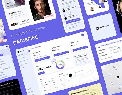 DataSpike. KYC & AML Platform aml blue charts dashboard design face id kyc landing logo platform product design ui ux website