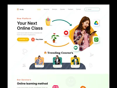E-Learning Website course e learning education education platform education website elegant landing page learning learning online online class online course online tutoring online university school student study tutor university web design website