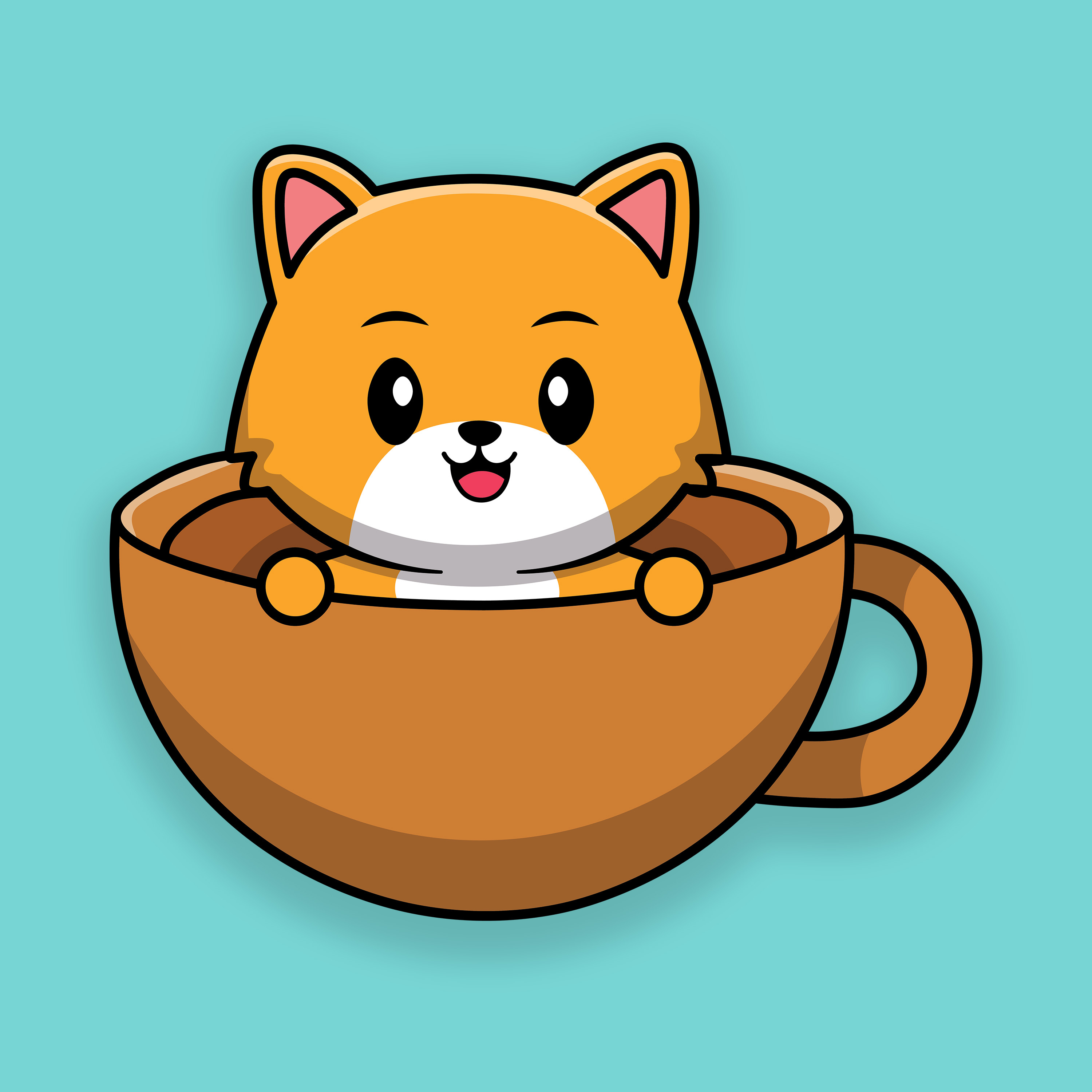 Cute kawaii cartoon for sticker, emotes, clip art art cartoon character chibi cute animal cute character cute kawaii cute sticker illustration kawaii sticker