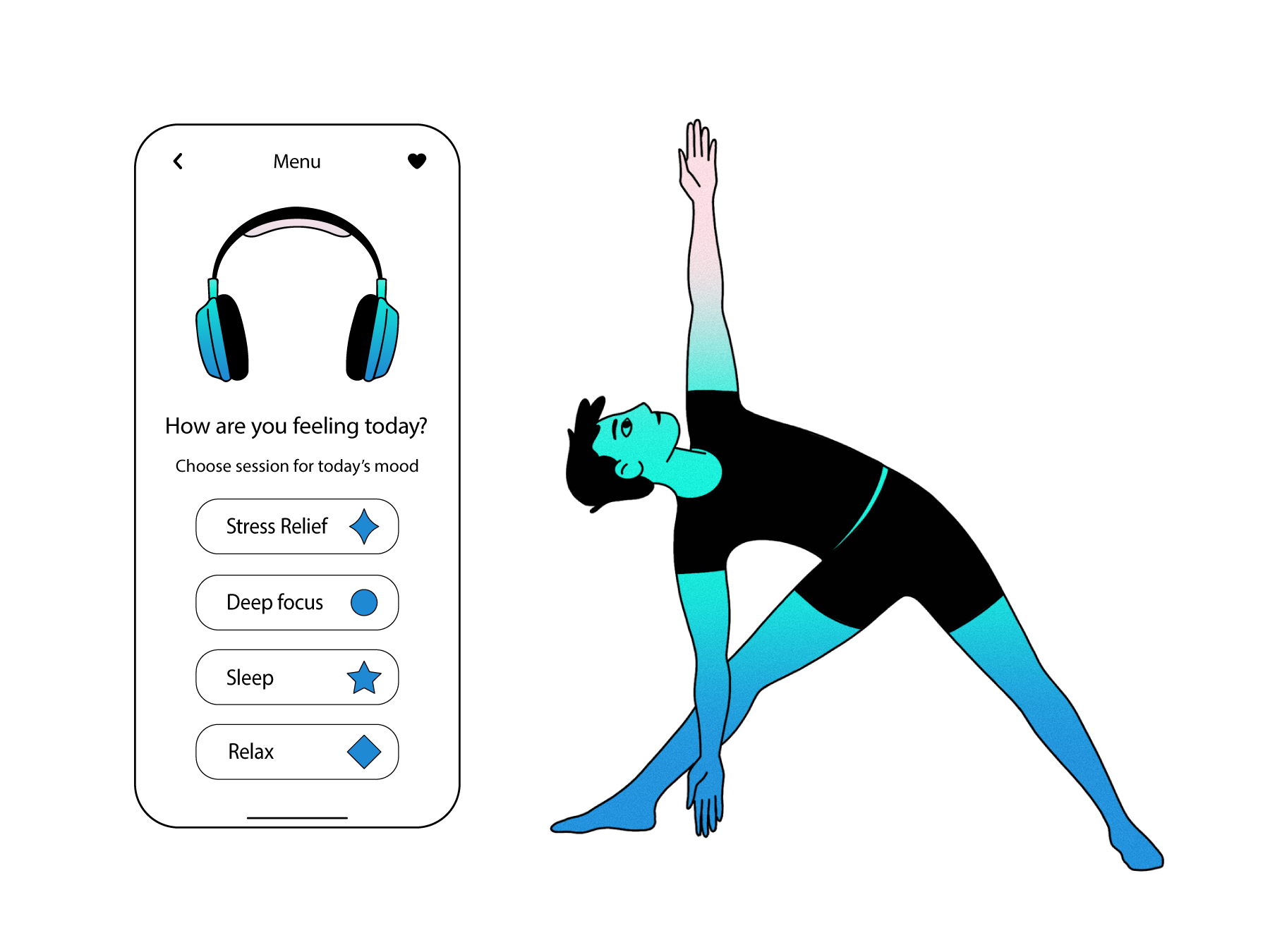 Yoga character illustration meditation pose yoga yoga app