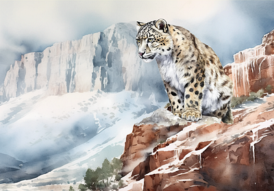 And the wise Snow Leopard says .... design inspiration watercolor art