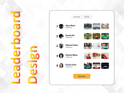 Leaderboard design app design board design graphic design leaderboard ui uiux ux web design